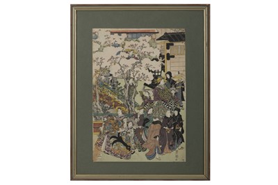 Lot 584 - THREE JAPANESE WOODBLOCK PRINTS BY TOYOKUNI I UTAGAWA (1769-1825).