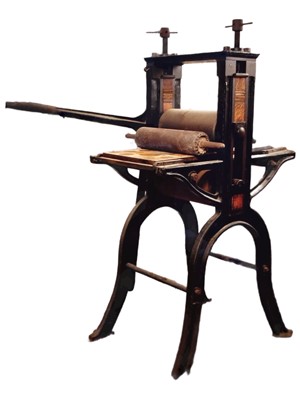 Lot 240 - An early 20th century black painted cast iron book
printing press