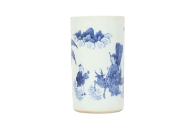 Lot 232 - A CHINESE BLUE AND WHITE BRUSH POT, BITONG.