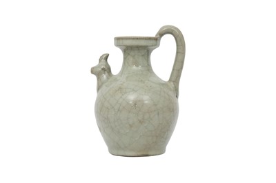 Lot 30 - A CHINESE CELADON CRACKLE-GLAZED EWER.