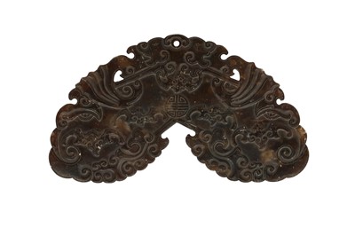 Lot 707 - A LARGE CHINESE SOAPSTONE 'BATS' CHIME.