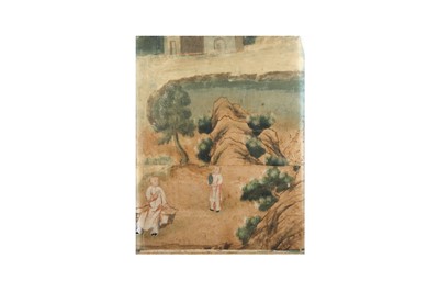 Lot 369 - A CHINESE WALLPAPER PANEL FRAGMENT.