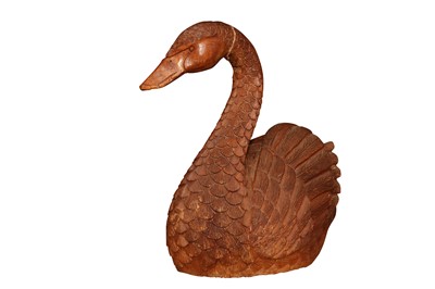 Lot 303 - Wooden Sculpture of Swan