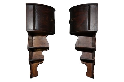 Lot 296 - Pair of Miniature Hanging Corner Cupboards, c.19th.