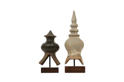 Lot 285 - TWO THAI POTTERY STUPAS.