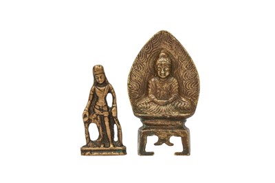 Lot 425 - TWO SMALL CHINESE BUDDHIST BRONZES.