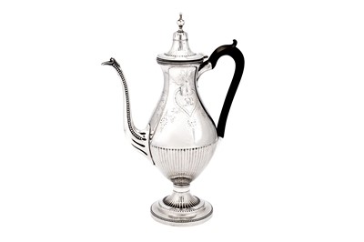 Lot 264 - A large late 18th century Portuguese silver coffee pot, Porto circa 1780 by Antonio José Soares da Silva