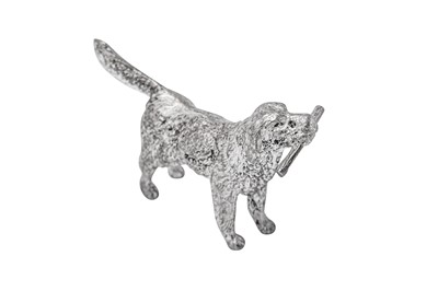 Lot 32 - An Elizabeth II sterling silver cast model of a spaniel, London 2001