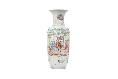 Lot 117 - A LARGE CHINESE FAMILLE ROSE 'IMMORTALS' RAFT' VASE.