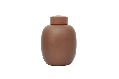 Lot 56 - A CHINESE YIXING ZISHA TEA CADDY AND COVER.