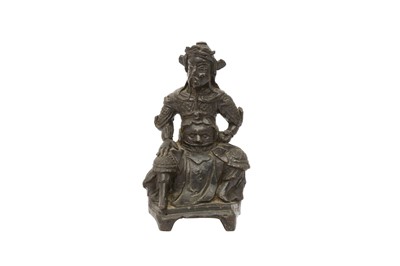 Lot 325 - A CHINESE BRONZE GUANDI FIGURE.