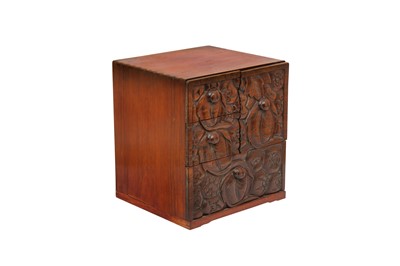 Lot 61 - A SMALL CHINESE WOOD CABINET.