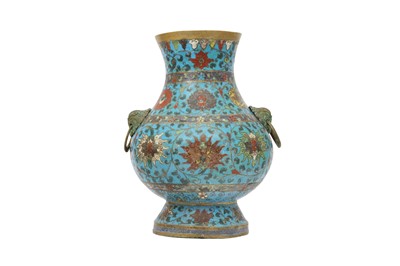 Lot 94 - A CHINESE CLOISONNÉ ENAMEL VASE, HU.
