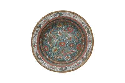 Lot 93 - A CHINESE CLOISONNÉ ENAMEL 'PHOENIX' BASIN.