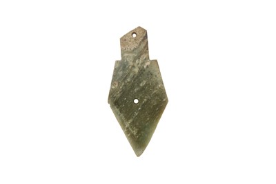 Lot 161 - A CHINESE JADE AXE HEAD.