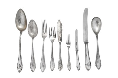 Lot 233 - An early 20th century German 800 standard silver part-canteen, Breslau i. Niederschlesien by Johannes Bruschke