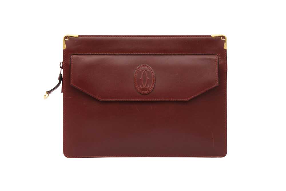 Lot 72 - Cartier Burgundy Must De Cartier Clutch