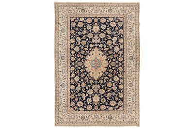 Lot 53 - A VERY FINE PART SILK NAIN LARGE RUG, CENTRAL PERSIA