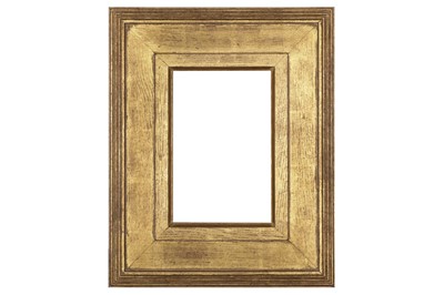 Lot 256 - A BRITISH 20TH CENTURY GILDED OAK PRE RAPHAELITE STYLE FRAME THREE PART CASSETTA FRAME