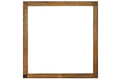 Lot 221 - AN UNUSUAL ENGLISH 19TH CENTURY CARVED AND GILDED FRAME