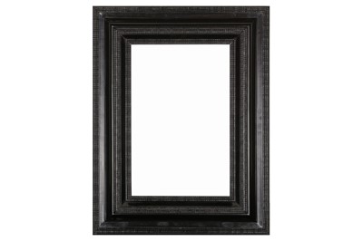 Lot 210 - A MID EUROPEAN 17TH CENTURY STYLE EBONISED REVERSE PROFILE RIPPLE FRAME
