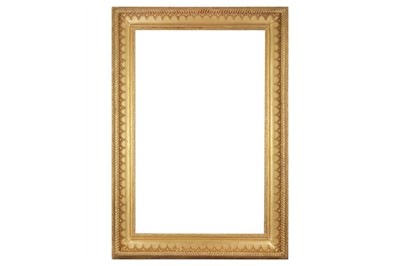 Lot 220 - AN ENGLISH 19TH CENTURY CARVED AND GILDED COMPOSITION FRAME