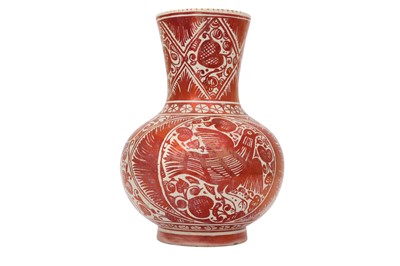 Lot 349 - A CANTAGALLI RUBY LUSTRE-PAINTED POTTERY JUG