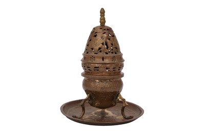 Lot 564 - A TOMBAC (GILT COPPER) INCENSE BURNER