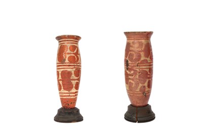 Lot 352 - TWO HISPANO-MORESQUE COPPER LUSTRE-PAINTED POTTERY MELEROS (HONEY JARS)