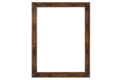 Lot 233 - AN ITALIAN 18TH CENTURY CARVED, PAINTED AND GILDED  SMALL CASSETTA FRAME