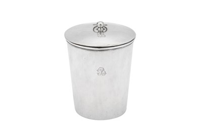Lot 55 - A mid-19th century Indian Colonial silver covered beaker, Madras circa 1840 by George Gordon & Co (active 1821-48)
