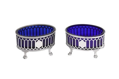 Lot 206 - A pair of Louis XVI late 18th century French silver salts, Paris 1788, one by Henri-Louis Dutry (reg. 16th April 1785)
