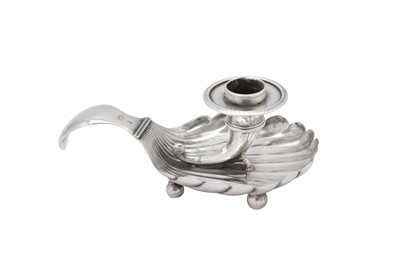 Lot 217 - An early 19th century Austrian 13 loth (812 standard) silver chamberstick, Vienna 1836 by Johann Kriebeth (active 1818-45)