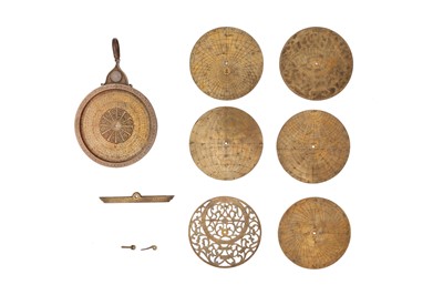 Lot 92 - AN ENGRAVED BRASS ASTROLABE
