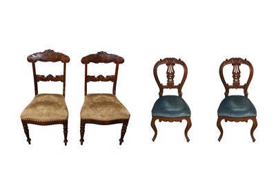 Lot 147 - A PAIR OF CONTINENTAL MAHOGANY DINING CHAIRS, POSSIBLY NORWEGIAN