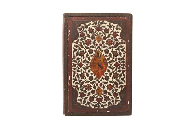 Lot 556 - A LACQUERED PAPIER-MÂCHÉ MIRROR CASE WITH QAJAR RULERS