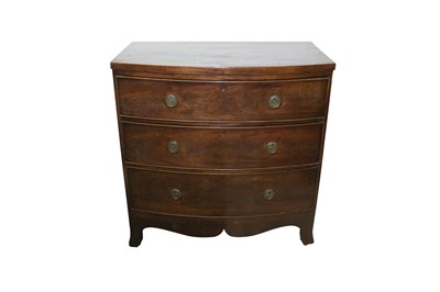 Lot 108 - A GEORGE III MAHOGANY BOW FRONT CHEST