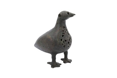 Lot 5 - A LARGE SELJUK BRONZE FIGURE OF A BIRD