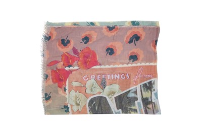 Lot 203 - Stella McCartney Green Silk Postcard Scarf