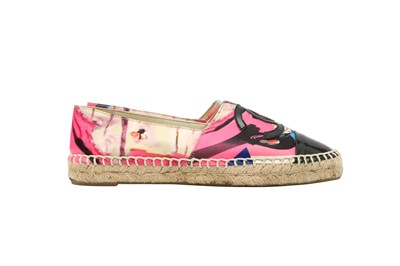 Lot 59 - Chanel Pink Floral Print Espadrilles - Size 39