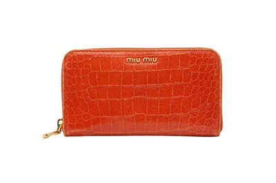 Lot 228 - Miu Miu Coral Zip Around Wallet