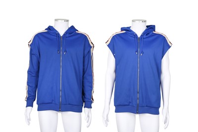 Lot 130 - Gucci Men's Blue Oversized Hooded Sweatshirt -  Size M