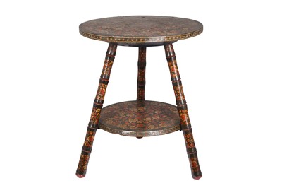Lot 250 - A LACQUERED PAPIER-MÂCHÉ WOODEN SIDE TABLE