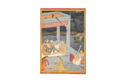 Lot 596 - LADIES ON A TERRACE AS THE STORM APPROACHES