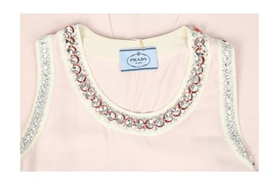 Lot 51 - Prada Pale Pink Embellished Long Shift Dress - Size 44