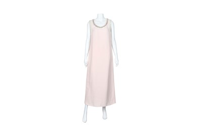 Lot 51 - Prada Pale Pink Embellished Long Shift Dress - Size 44