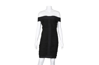 Lot 549 - Herve L Leroux Black Ruched Bandage Dress - Size 42