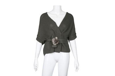Lot 195 - Brunello Cucinelli Khaki Oversized Ribbed Cardigan - Size M