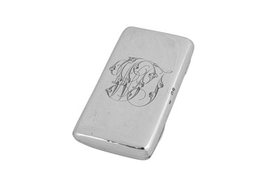 Lot 18 - A Victorian sterling silver and enamel combination cigarette, vesta and stamp case, London 1888 by George Heath for Walter Thornhill
