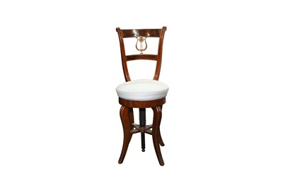 Lot 92 - A REGENCY MAHOGANY MUSIC CHAIR
